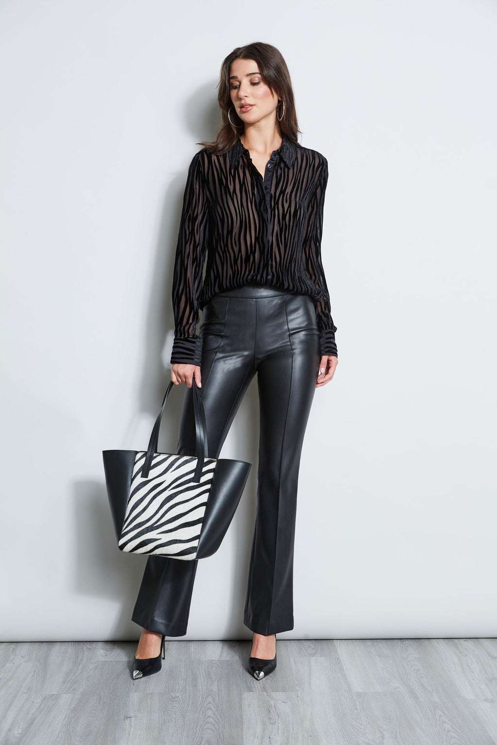 Zebra Burnout Velvet Shirt