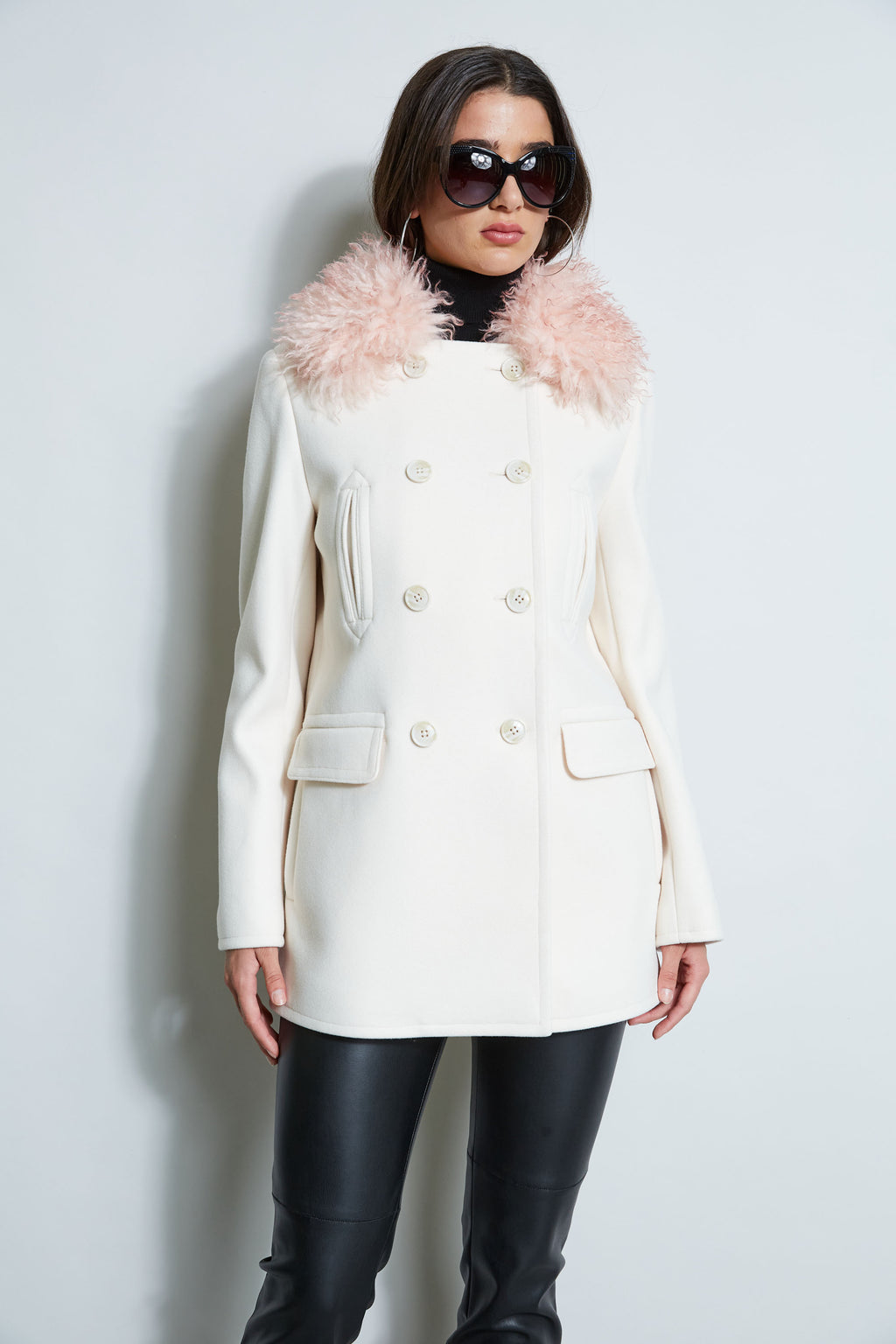 Faux Fur Collar Peacoat – Elie Tahari