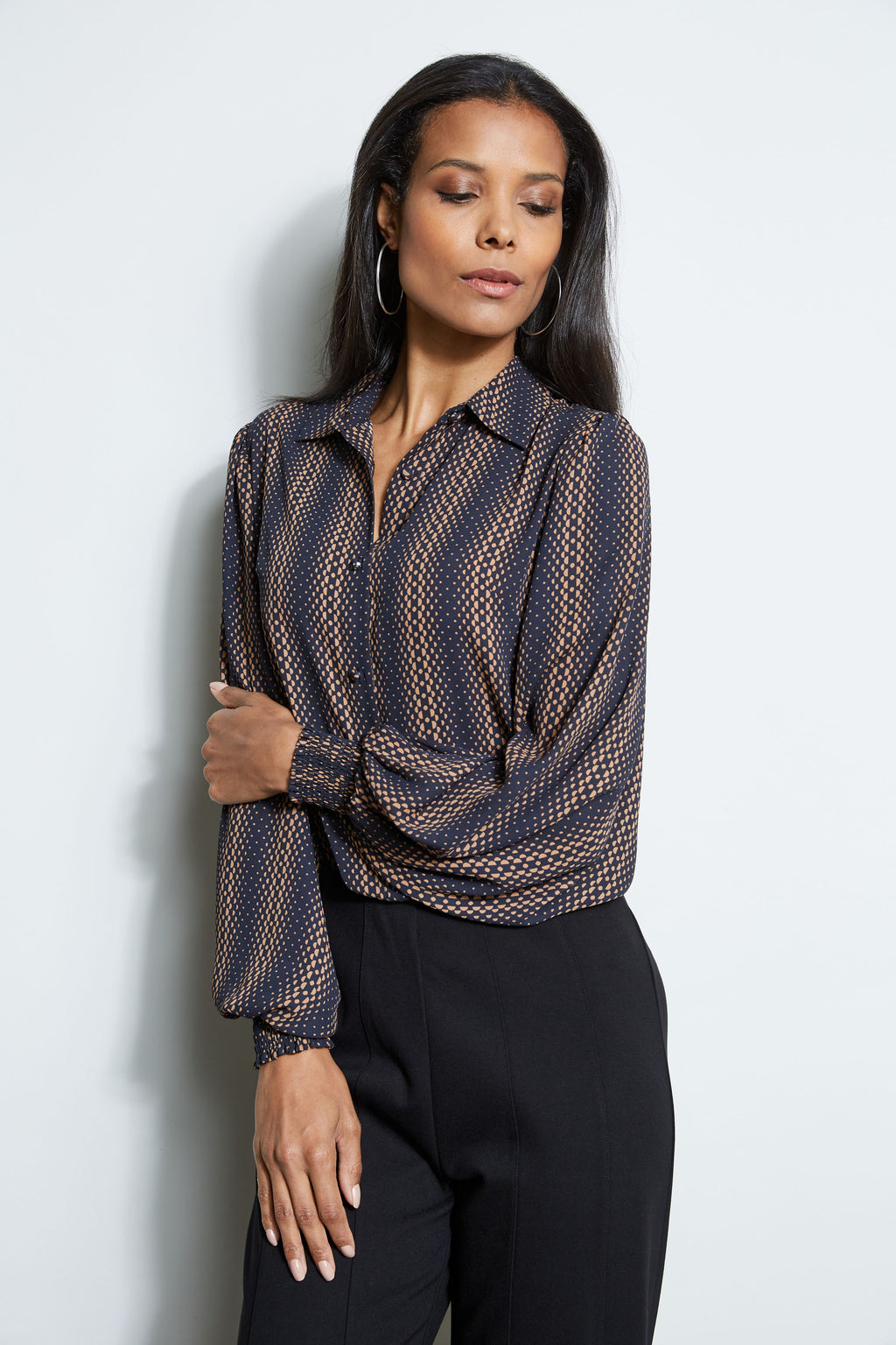 T-Tahari Dot Print Button Down Shirt – Elie Tahari