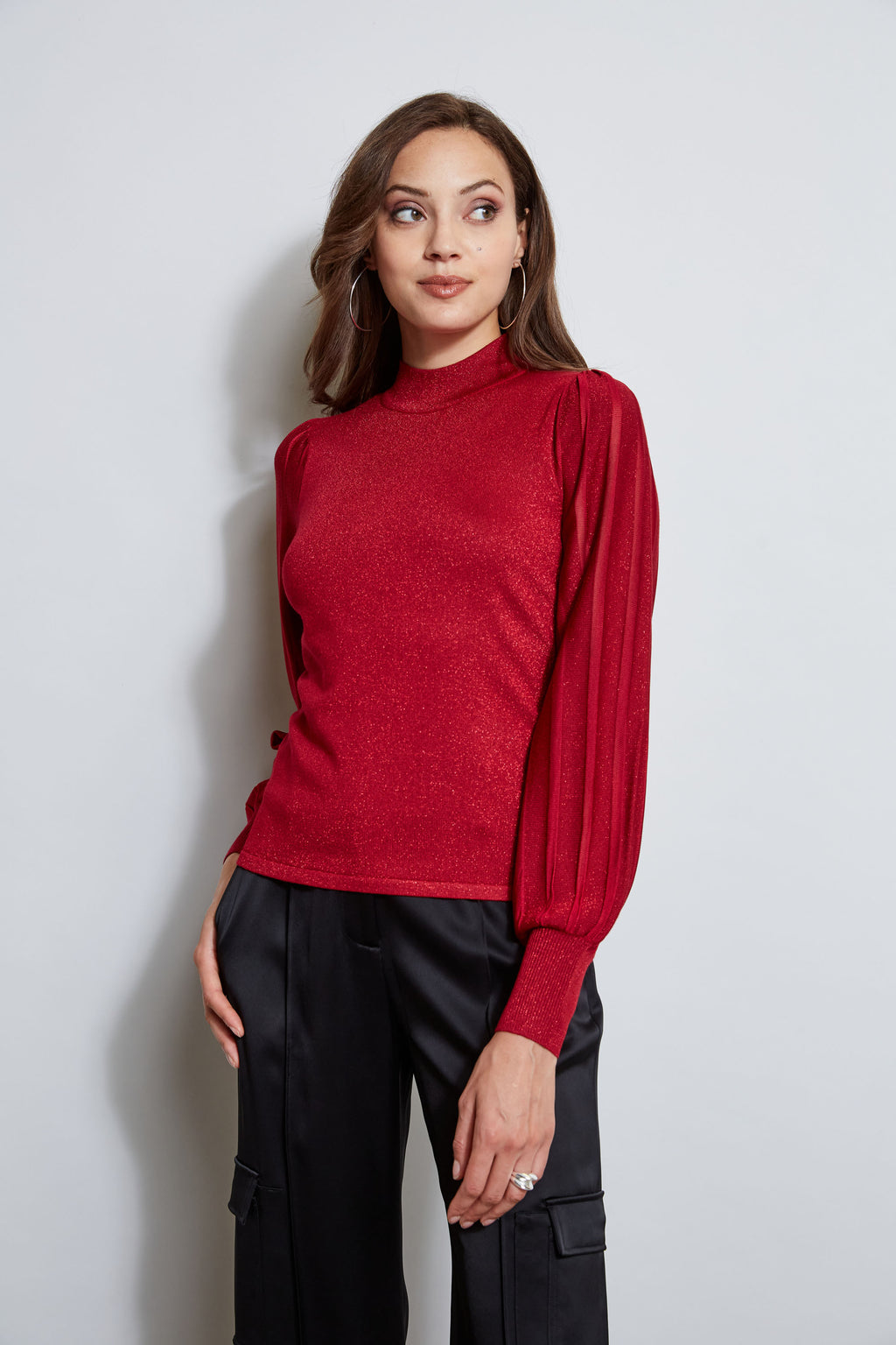 Pleated 2025 sleeve sweater