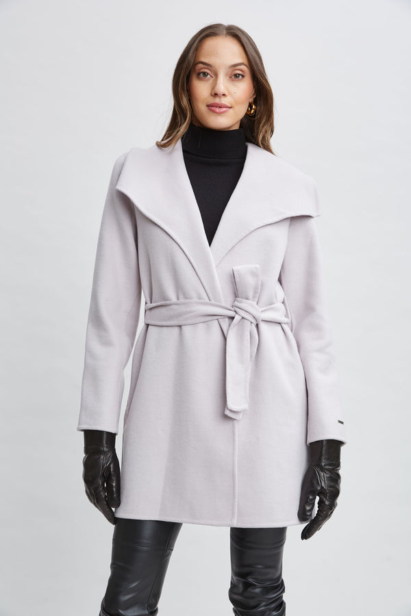 Tahari Wool Blend Double Face Wrap Coat Elie Tahari