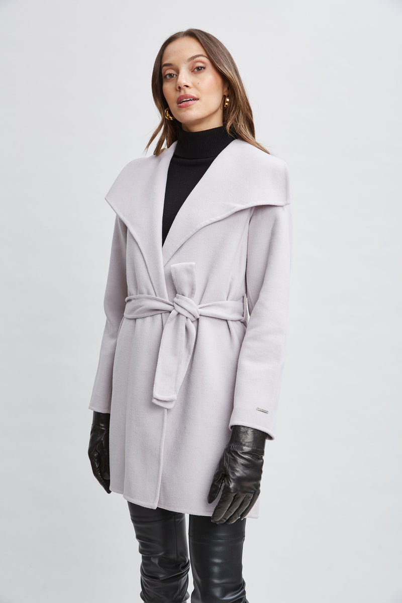 Tahari Wool Blend Wrap Coat