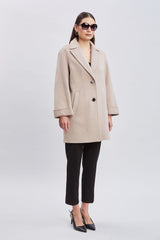 Tahari Double Face Wool Blend Two Button Coat