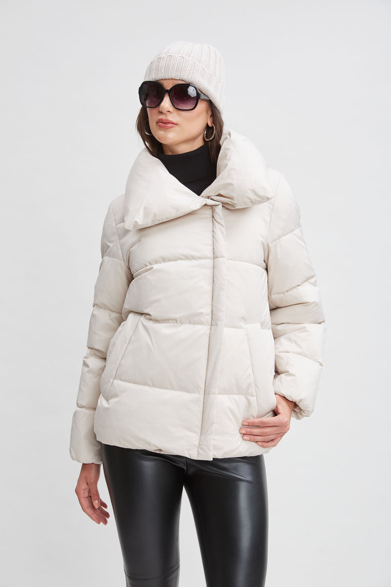 Tahari Asymmetric Short Puffer Coat Elie Tahari