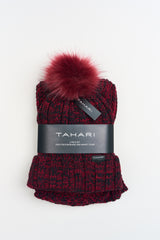 Tahari Rib Knit Beanie & Infinity Scarf