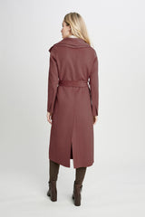 Tahari Long Double Face Wool Blend Wrap Coat