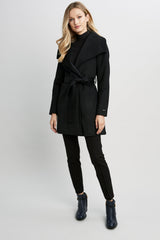 Tahari Double Face Wool Lightweight Wrap Coat