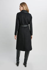 Tahari Double Face Vegan Trim Wool Coat