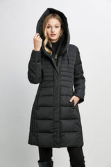 Tahari Double Layer Long Puffer Coat