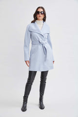 Tahari Wool Blend Double Face Wrap Coat