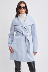 Tahari Wool Blend Double Face Wrap Coat