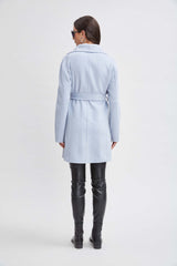 Tahari Wool Blend Double Face Wrap Coat