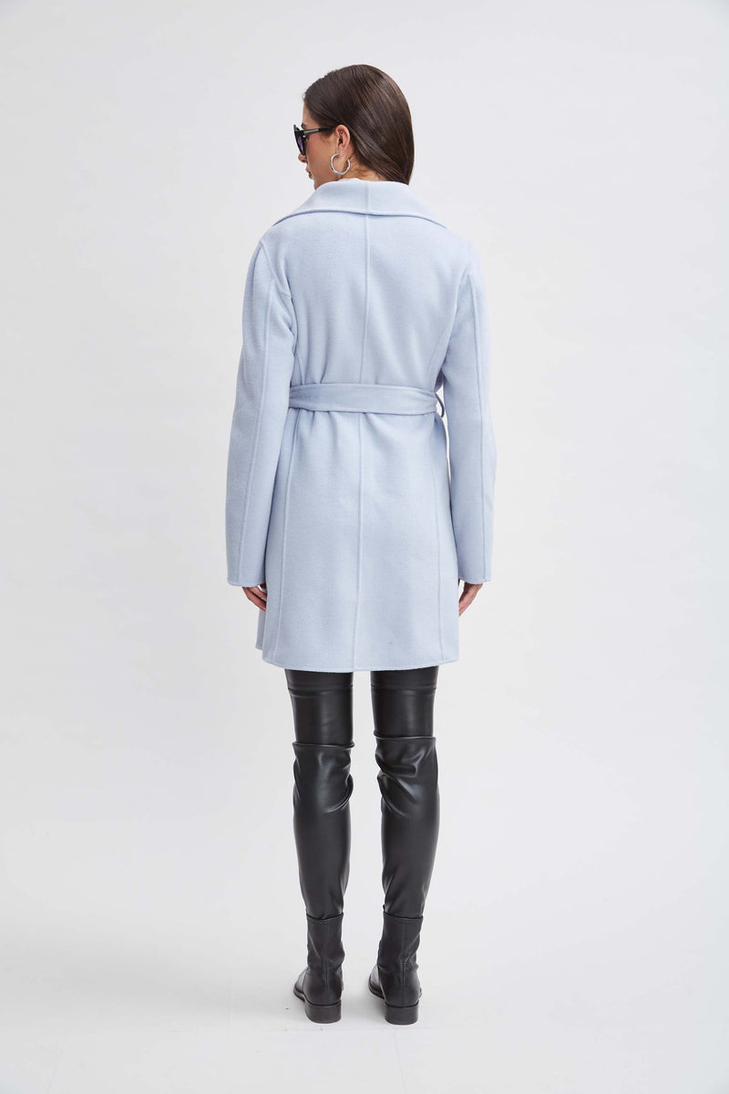 Tahari Wool Blend Double Face Wrap Coat