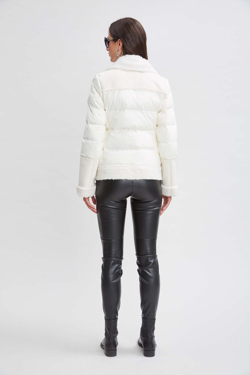 Tahari Faux Shearling Puffer Coat