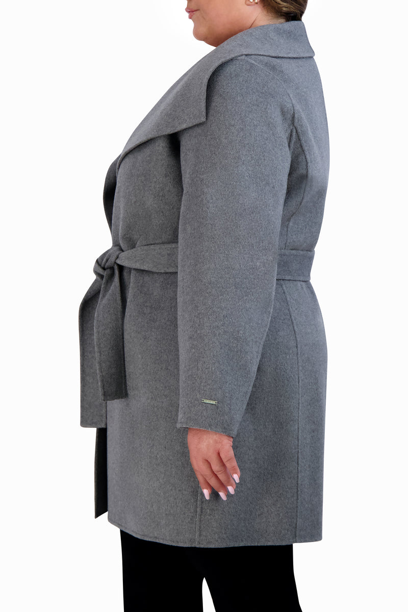 Tahari Double Face Lightweight Wool Wrap Coat – Elie Tahari