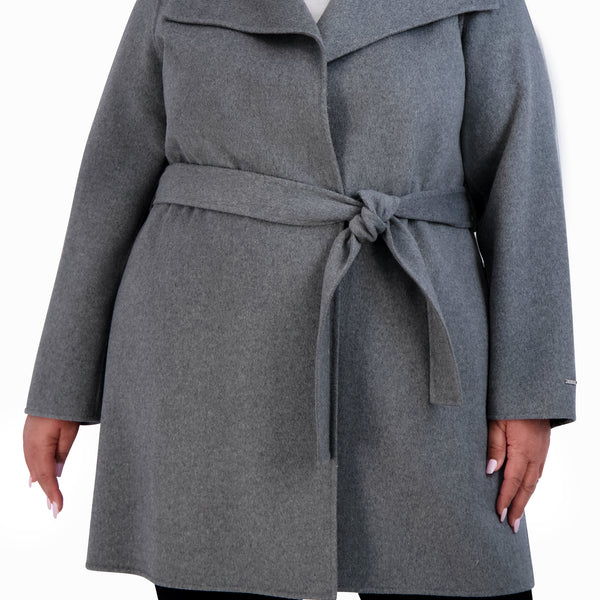 Tahari Double Face Lightweight Wool Wrap Coat, Plus Size – Elie Tahari