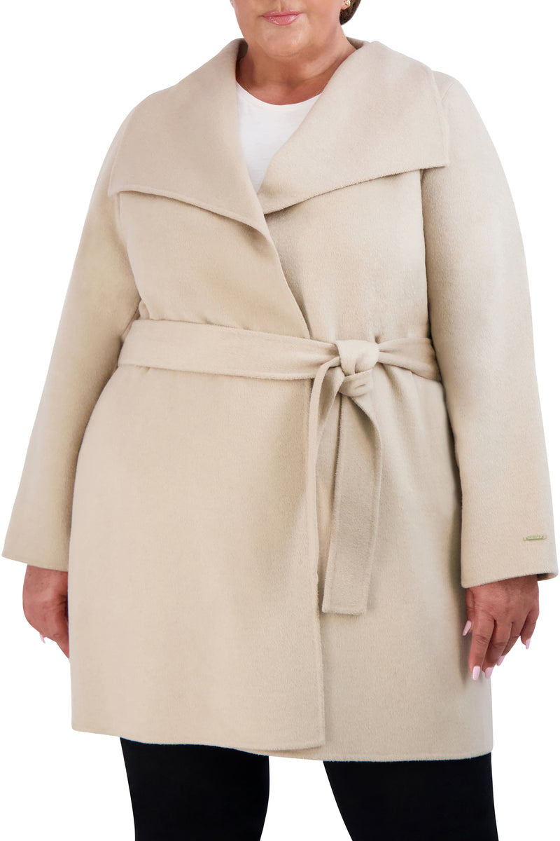 Tahari Double Face Lightweight Wool Wrap Coat, Plus Size – Elie Tahari