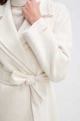 Tahari Double Face Wool Blend Collar Wrap Coat