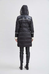 Tahari Shearling Trim Puffer Coat