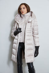 Tahari Double Layer Long Puffer Coat