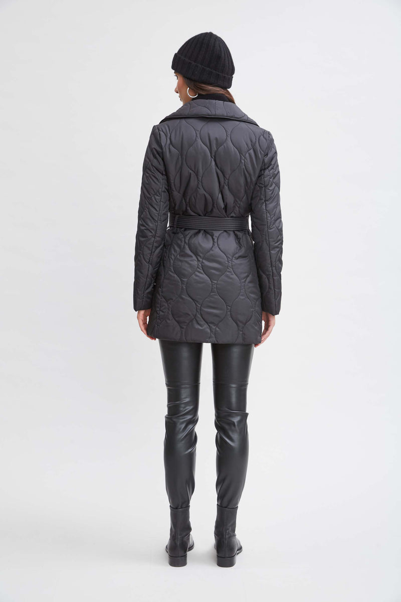 Tahari Lightweight Quilted Wrap Puffer Coat