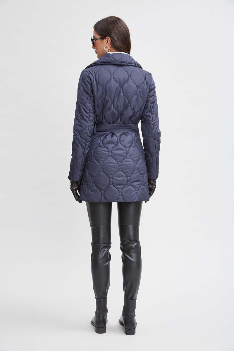 Tahari Lightweight Quilted Wrap Puffer Coat Elie Tahari