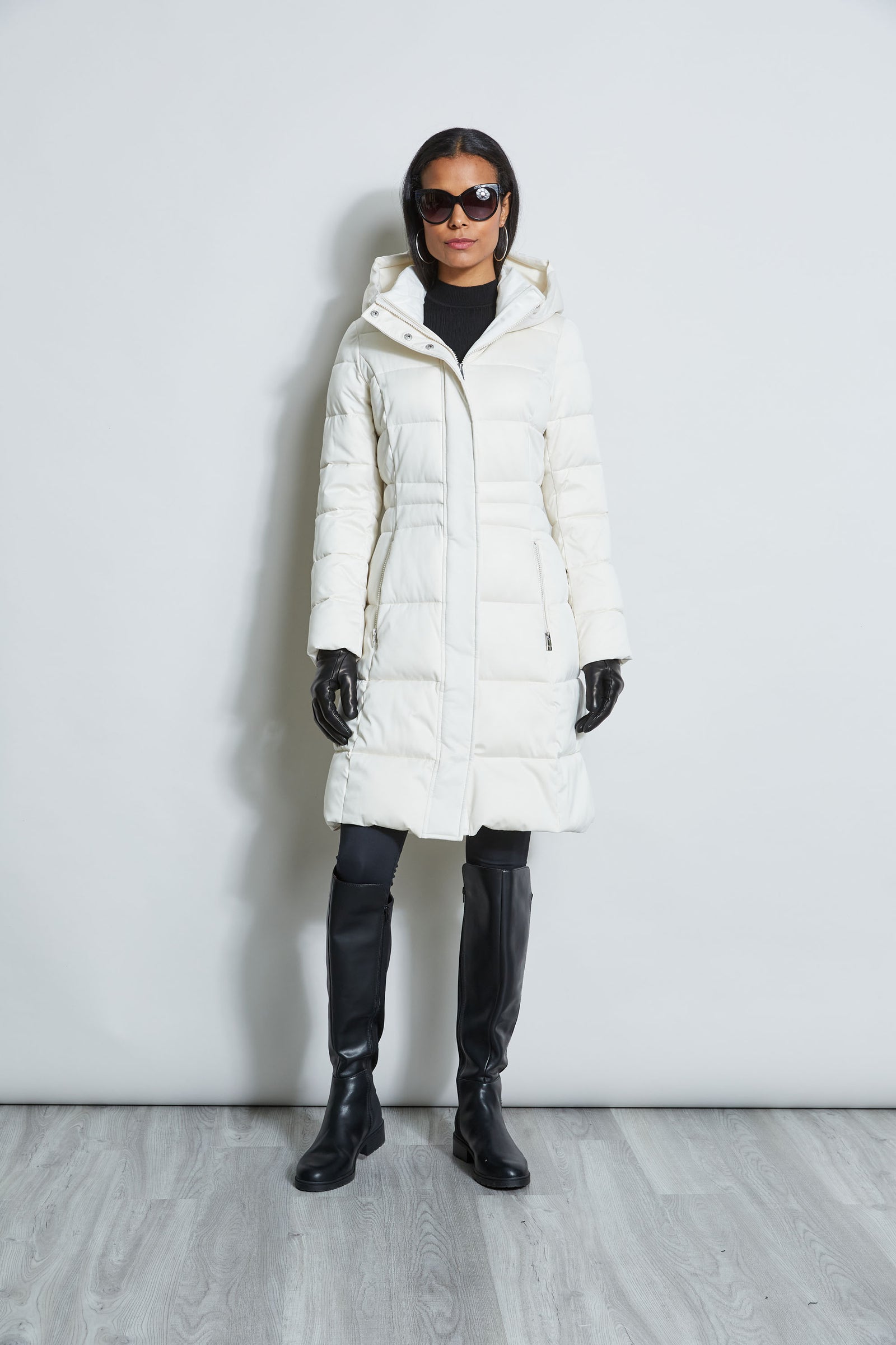 Elie tahari paula hooded puffer coat hotsell