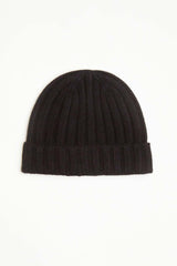 Cashmere Wool Rib Beanie Hat