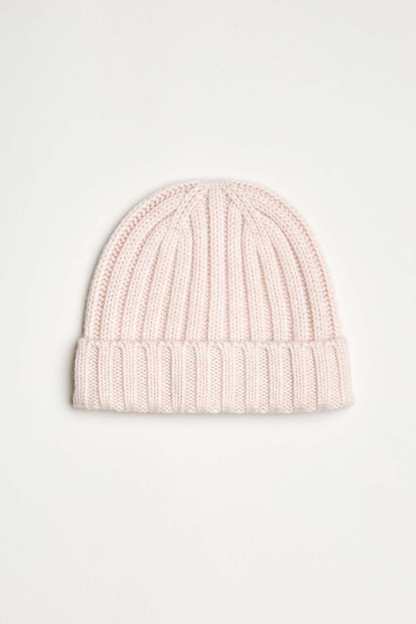 Cashmere Wool Rib Beanie Hat