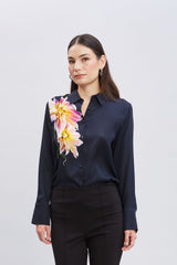 Silk Dahlia Button Down Shirt