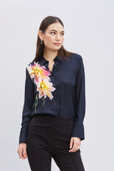 Silk Dahlia Button Down Shirt