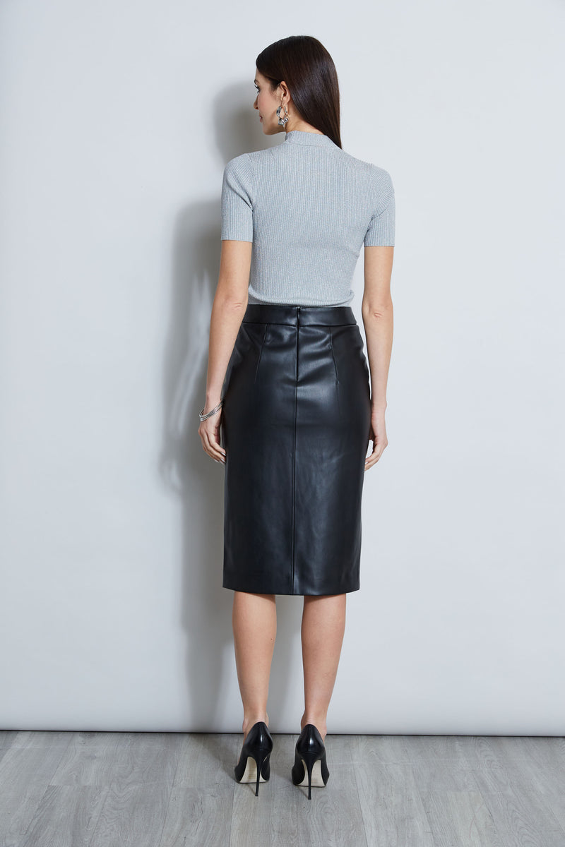 Black on Black: Turtleneck tank + (faux) leather skirt reviews