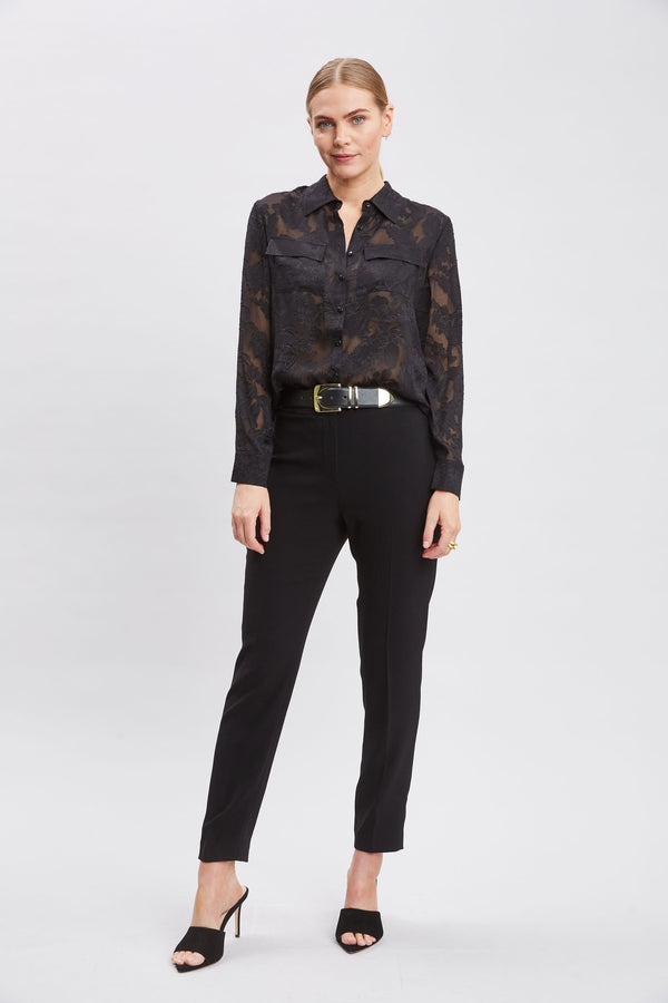 Silk Jacquard Utility Shirt