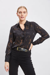 Silk Jacquard Utility Shirt