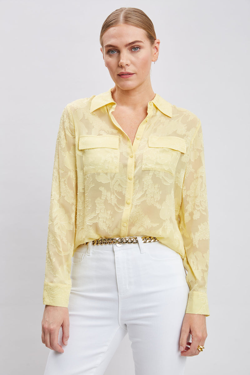 Silk Jacquard Utility Shirt