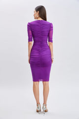 Ruched Mesh Dress