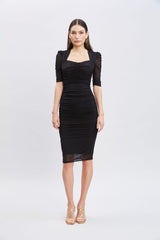 Ruched Mesh Dress