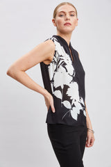 Midnight Garden Sleeveless Silk Top