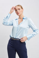 Silk Satin Button Down Shirt