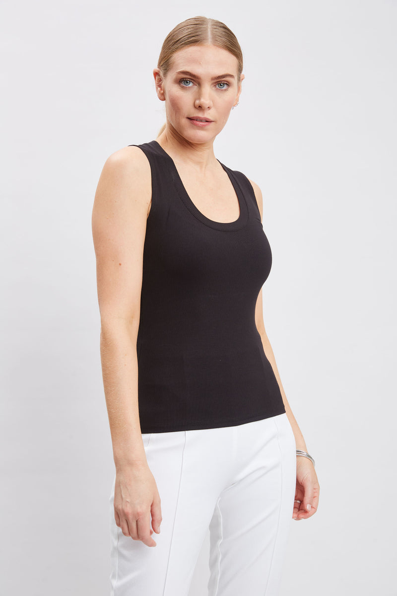 Rib Scoop Neck Knit