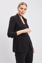 Ruched Sleeve Blazer