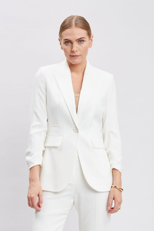 Ruched Sleeve Blazer