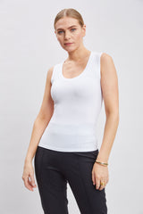 Rib Scoop Neck Knit