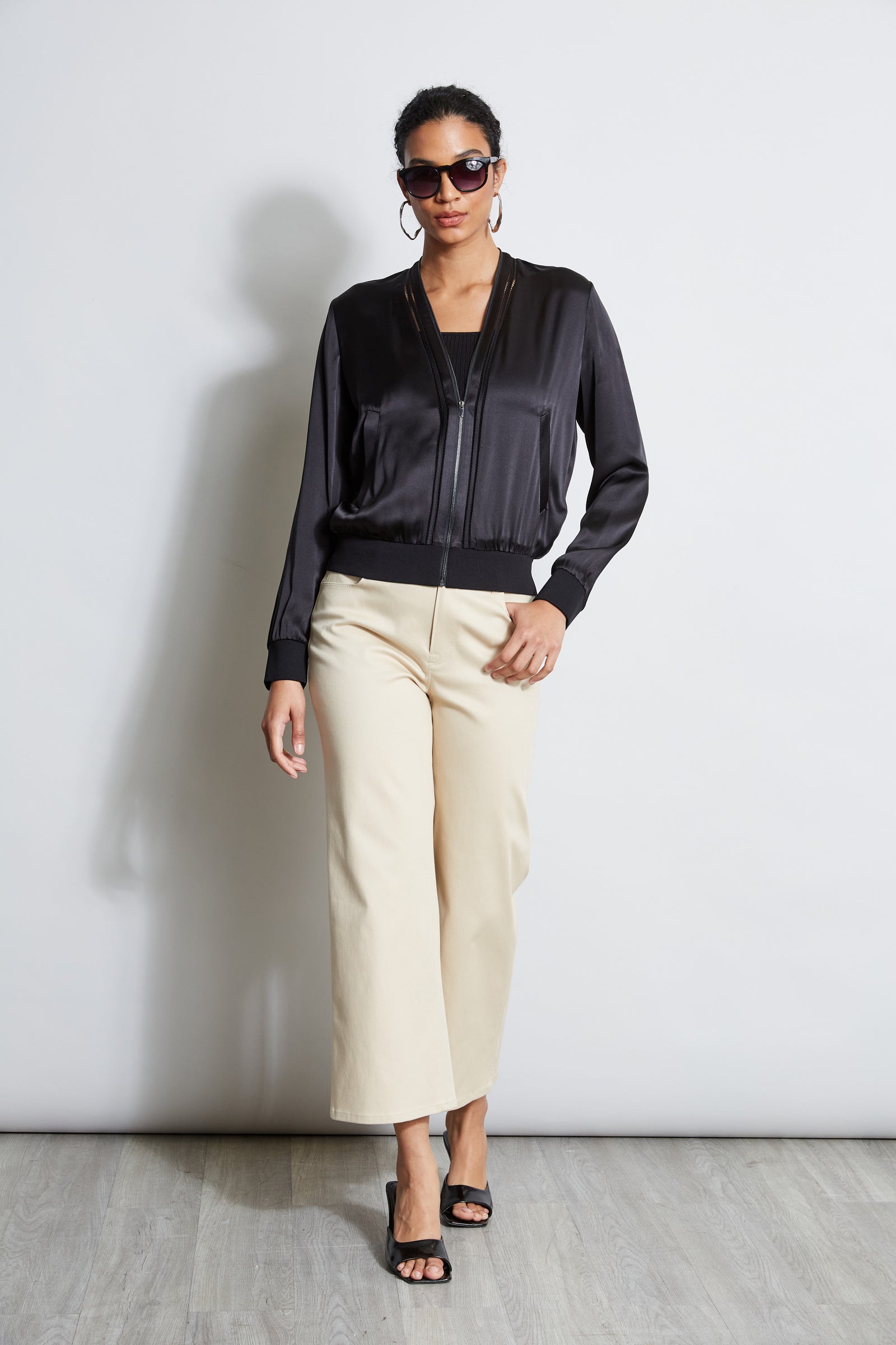 Elie offers Tahari Glenna Gold Bomber Jacket