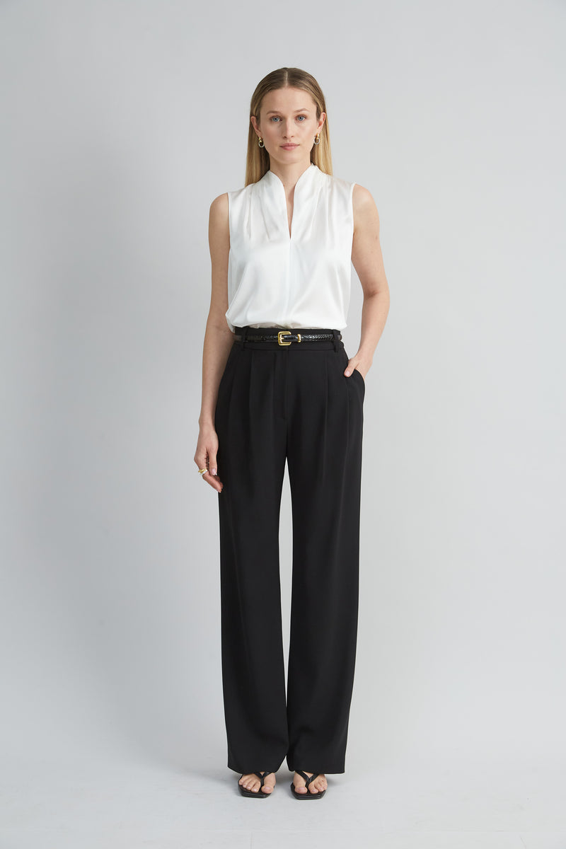 Crepe Pleated Pant