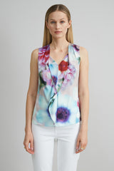 Silk Satin Fantasia Floral Shirt