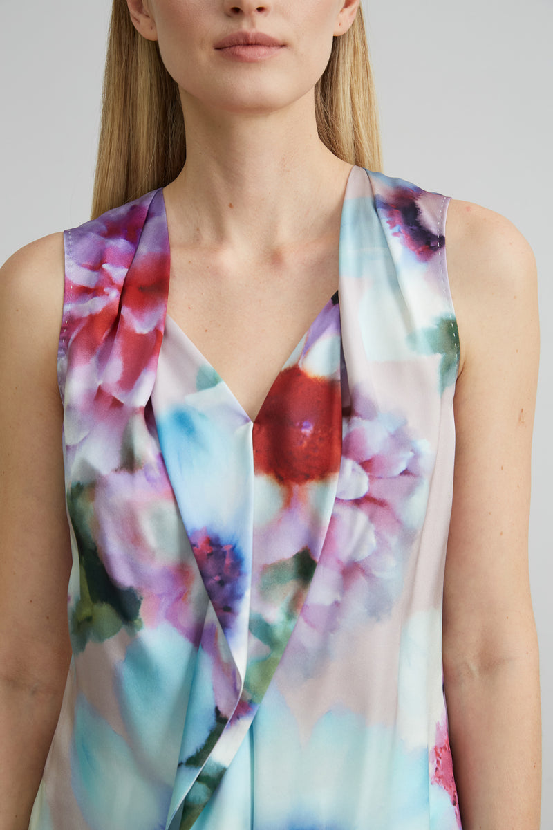 Silk Satin Fantasia Floral Shirt