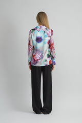 Mixed Media Silk Floral Shirt