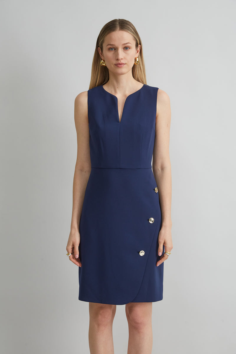 Contour Crepe Button Dress