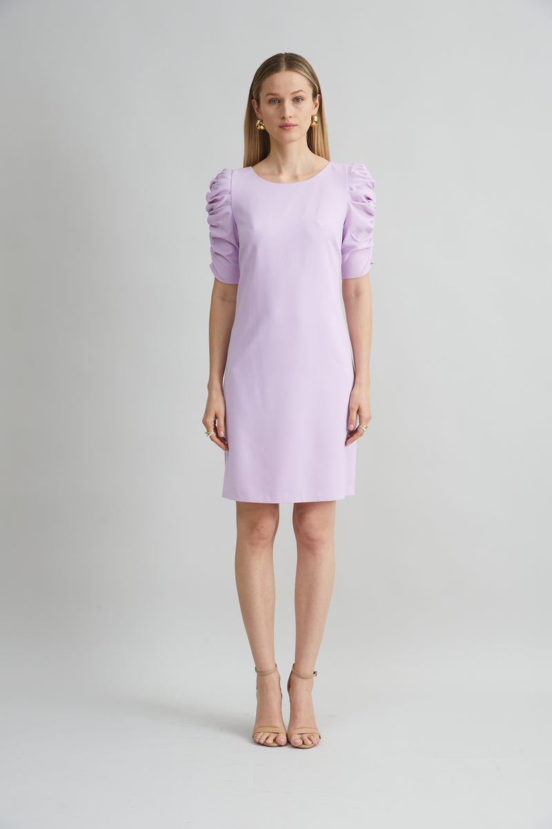 Ruched Sleeve Shift Dress